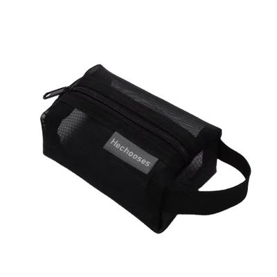 Daily School Life Waterproof Nylon Polyester Mesh Custom Logo Small Travel Makeup Bag