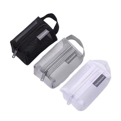 Daily School Life Waterproof Nylon Polyester Mesh Custom Logo Small Travel Makeup Bag