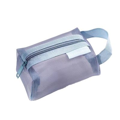 Daily School Life Waterproof Nylon Polyester Mesh Custom Logo Small Travel Makeup Bag
