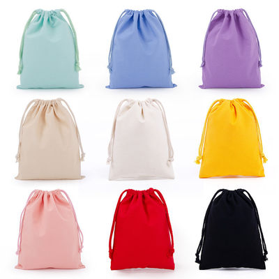 Custom Logo Accepted Cotton Linen Drawstring Bag for Eco Friendly Gift Packaging