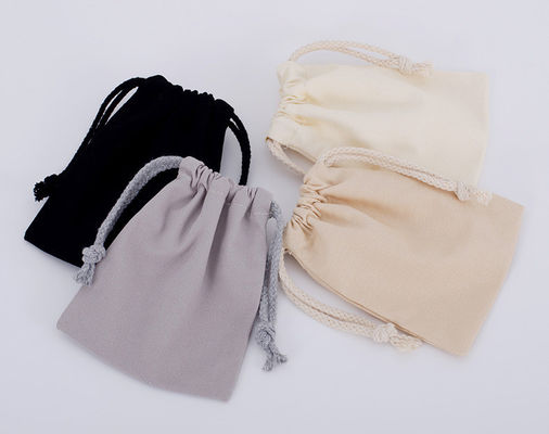 Custom Logo Accepted Cotton Linen Drawstring Bag for Eco Friendly Gift Packaging