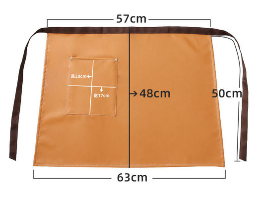 Custom Logo Printed Waxed PU Leather Half Apron for Baristas Waitresses and Bartenders