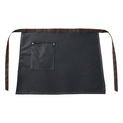 Custom Logo Printed Waxed PU Leather Half Apron for Baristas Waitresses and Bartenders