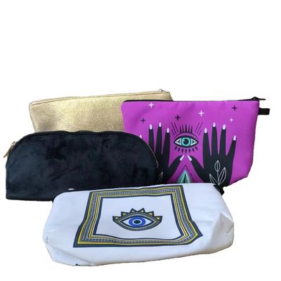 Shopping Promotion Beauty Polyester Zipper Travel Makeup Cosmetic Pouch Bag Medium Size