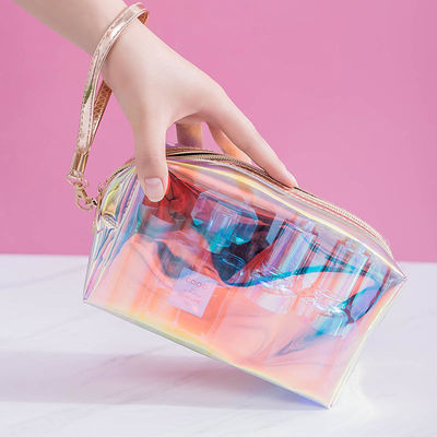 TPU Transparent Cosmetic Bag Custom Logo Beauty Multi-function Laser Cosmetic Pouch