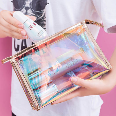 TPU Transparent Cosmetic Bag Custom Logo Beauty Multi-function Laser Cosmetic Pouch