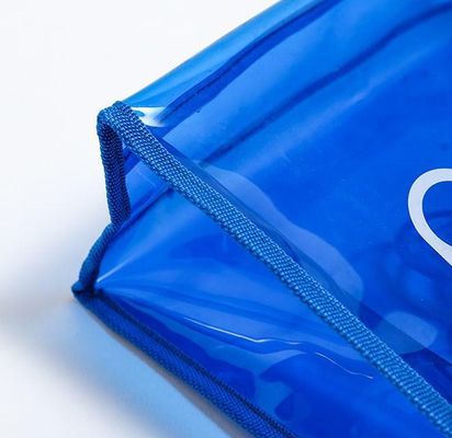 Case Included Custom Logo Clear Transparent PVC Tote Bag with Zipper and Pocket