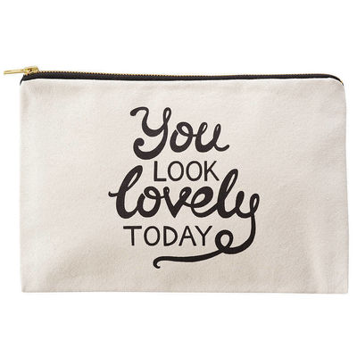 Convenient Customized Color Recycled Cotton Canvas Zipper Cosmetic Bag for Travel