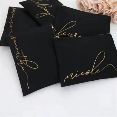 Custom Bridesmaid Gifts Blank Canvas Makeup Pouches with Zipper Closure Personalized