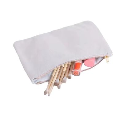 Custom Bridesmaid Gifts Blank Canvas Makeup Pouches with Zipper Closure Personalized