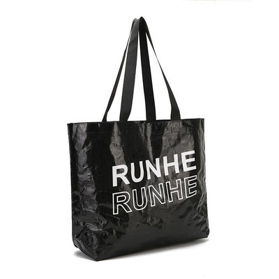 Custom Size Fashion Tote Bag with Multi Color Logo Printed Laminated PP Woven Material