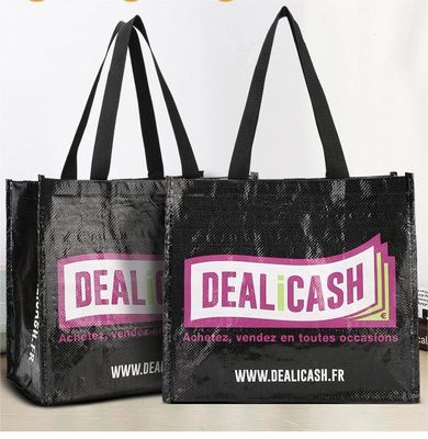 Custom Size Fashion Tote Bag with Multi Color Logo Printed Laminated PP Woven Material