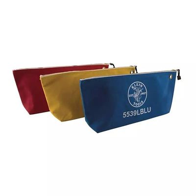 16 oz. Canvas Tool Multipurpose Pouch Tote Bag with Metal Zippers and RPET Material