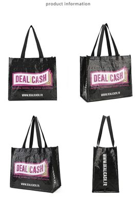 Custom Size Fashion Tote Bag with Multi Color Logo Printed Laminated PP Woven Material