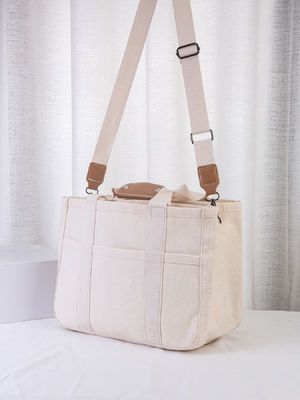 Acceptable OEM/ODM Customizable Logo Big Sustainable Cotton Canvas Shopper Tote Bag