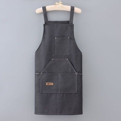 Custom Denim Hairdresser Garden Tools Apron with Pockets Support 7 Days Sample Order