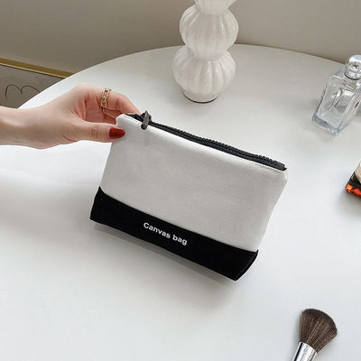 Letter Pattern Canvas Cosmetic Bag for Small Toiletry Pouch