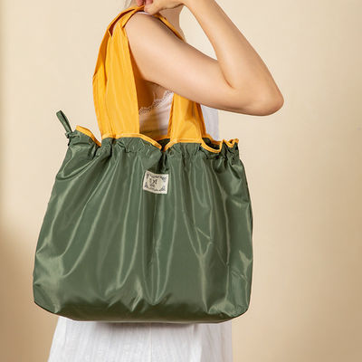 2024 Custom Logo Foldable Nylon Casual Tote Bag for Polyester Grocery Shopping Bag