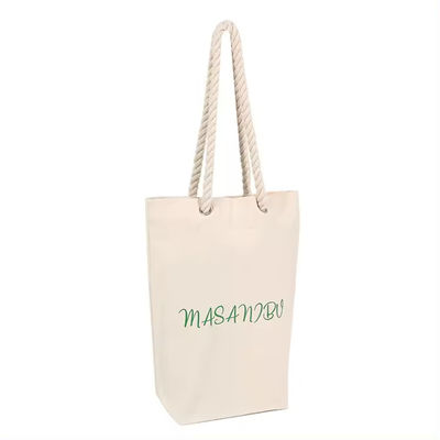 Two Straps Printing Plain Canvas Tote Bags with Custom Logo Polyester Lining Cotton Fabric Shopping Bag