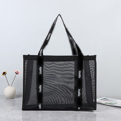 Custom Logo Tote Bag Large Market Grocery Shopper Gift Beach Net Nylon Mesh Shopping