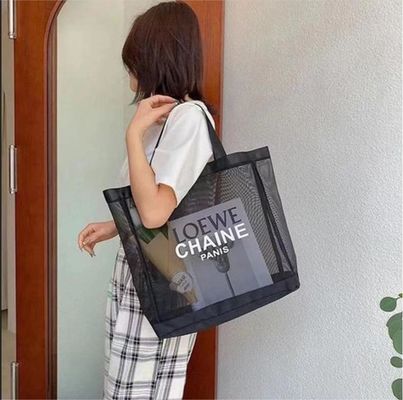 Custom Logo Tote Bag Large Market Grocery Shopper Gift Beach Net Nylon Mesh Shopping