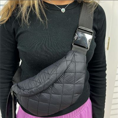 Fashion Quilted Sling Bag Women's Waist Bags Nylon Puffer Bag with Other Pattern Type
