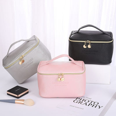 Letter Pattern Velvet Cosmetic Bag Set of 3 for Women Travel Beauty Zipper Organizer