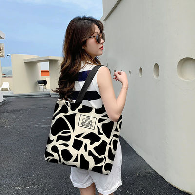 Open Closure Corduroy Tote Bag for Girls Classy Design and Customized Color