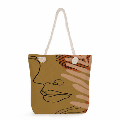 Women's Large Tote Bag Custom Canvas Reusable Shopping Bag with Print Pattern