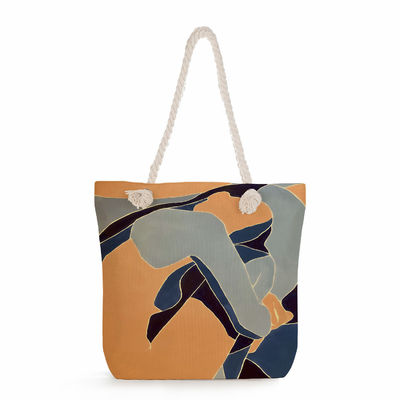 Women's Large Tote Bag Custom Canvas Reusable Shopping Bag with Print Pattern