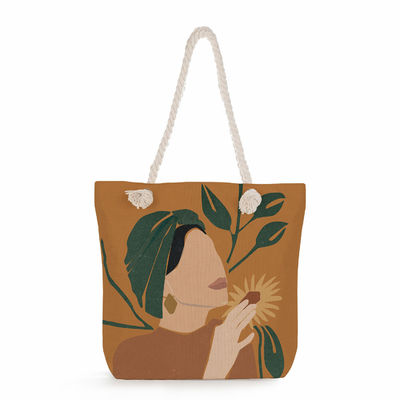 Women's Large Tote Bag Custom Canvas Reusable Shopping Bag with Print Pattern