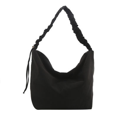 Large Capacity Nylon Crossbody Pleated Drawstring Shoulder Bag for Women Shopping Bags
