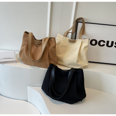Luxury Woman Tote Handbag Fashion Crossbody Tote Bag Canvas With Pockets Custom Logo Polyester Lining