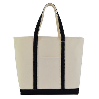 Multi-purpose Cotton Canvas Reusable Grocery Shopping Tote Bag with Open Closure