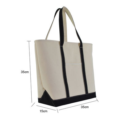 Multi-purpose Cotton Canvas Reusable Grocery Shopping Tote Bag with Open Closure