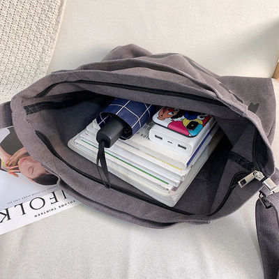 Newest Fashinable Style Canvas Tote Bag With Zipper Large Capacity and Zipper Closure