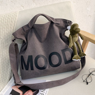 Newest Fashinable Style Canvas Tote Bag With Zipper Large Capacity and Zipper Closure