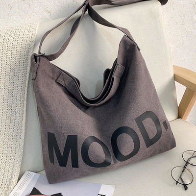 Newest Fashinable Style Canvas Tote Bag With Zipper Large Capacity and Zipper Closure