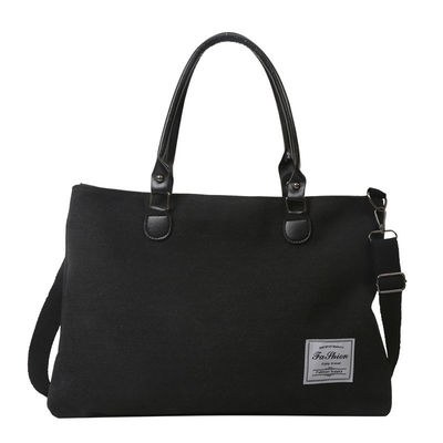 None Decoration Cotton Large Shopping Tote Bag With Pocket And Zipper Custom Print Logo