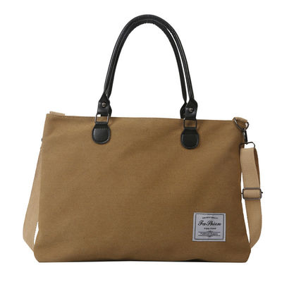 None Decoration Cotton Large Shopping Tote Bag With Pocket And Zipper Custom Print Logo
