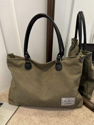 None Decoration Cotton Large Shopping Tote Bag With Pocket And Zipper Custom Print Logo