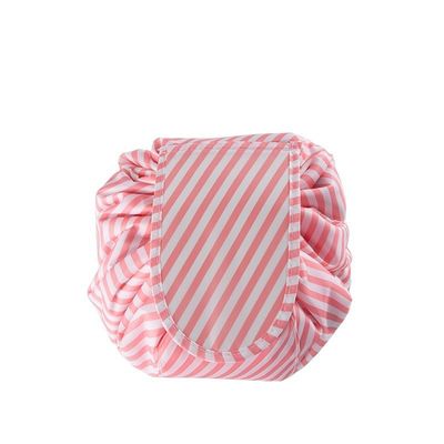 Convenient Customized Color Waterproof Foldable Drawstring Canvas Makeup Bag for Cosmetics