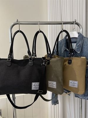None Decoration Cotton Large Shopping Tote Bag With Pocket And Zipper Custom Print Logo