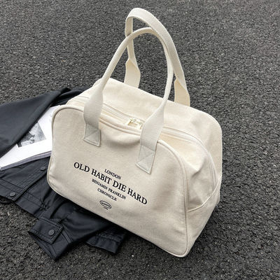 Customized Large Capacity Open Closure Cotton Canvas Shopping Tote Bag for Women