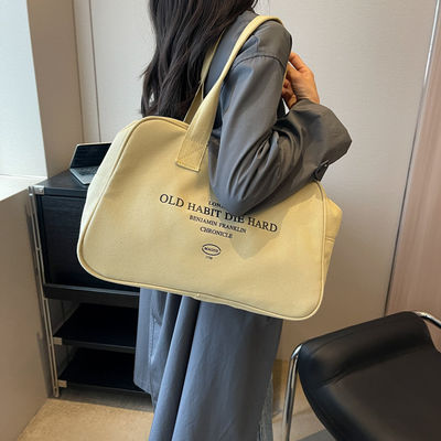 Customized Large Capacity Open Closure Cotton Canvas Shopping Tote Bag for Women