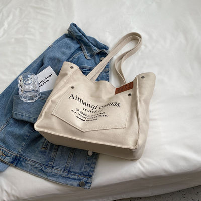Single Handle Luxury Woman Tote Handbag Fashion Canvas Bag in Customized Color Options