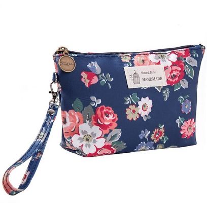 Flower Print Zipper Pouch Cute Floral Makeup Bag for Organizing Beauty Essentials