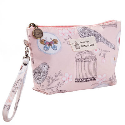 Canvas Fashion Makeup Bag With Zipper Lady Cute Portable Cosmetic Pouches