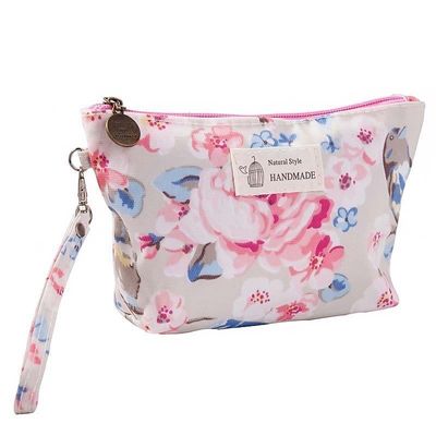 Canvas Fashion Makeup Bag With Zipper Lady Cute Portable Cosmetic Pouches