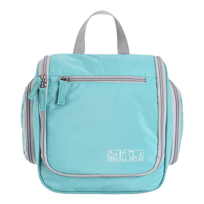 Zipper Closure Customised Travel Cosmetics Bag with Hanging Design and Pouch Included